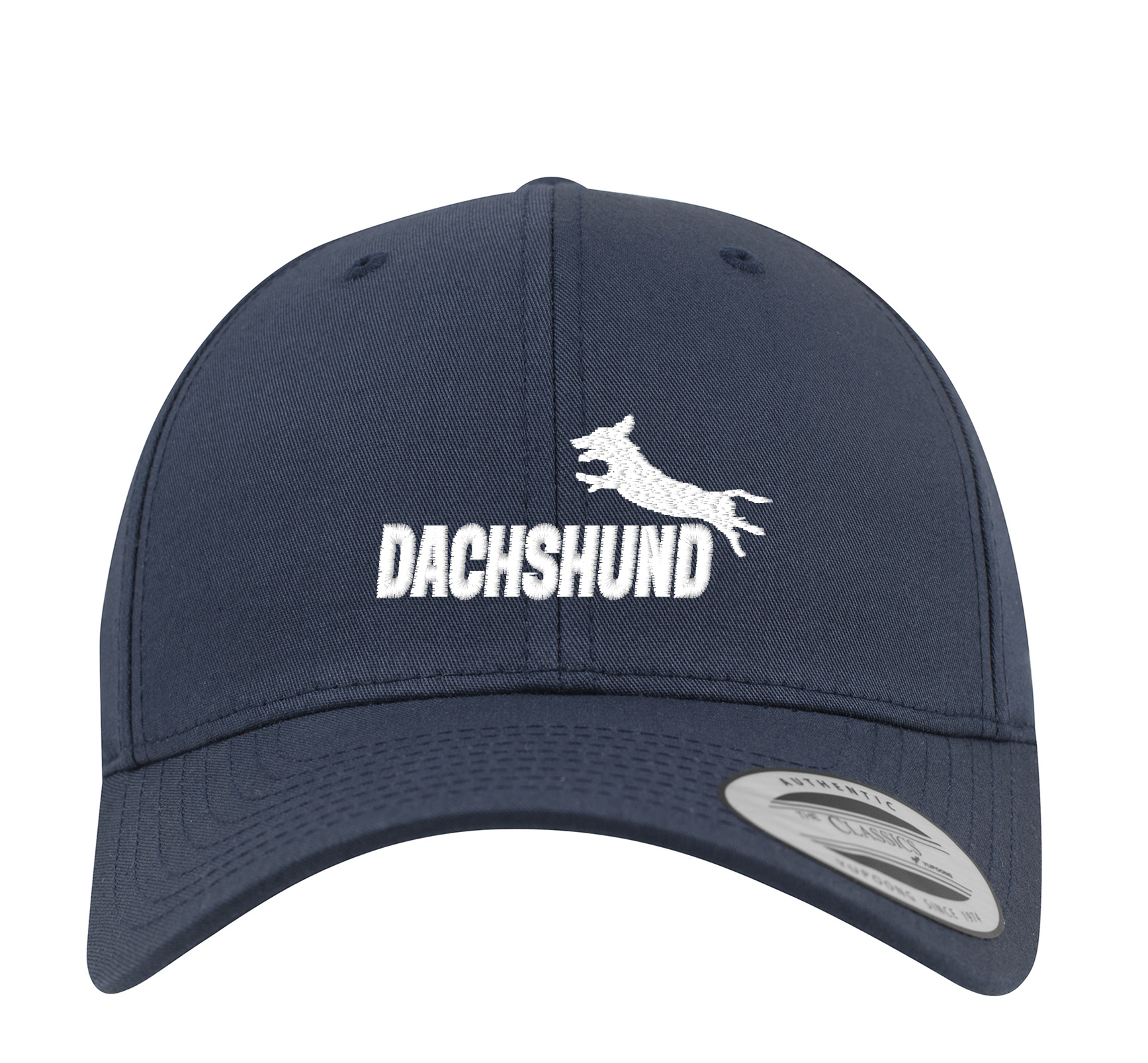 Curved Classic navy kék fehér dachshund