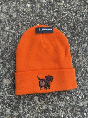 Tacsipopó (barna) - Beanie (narancssárga)
