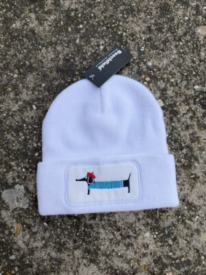 Francia tacsi - Beanie patch (fehér)