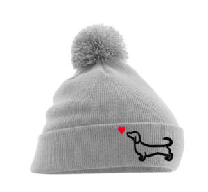 Szerető tacskó (fekete) - Pompom Beanie